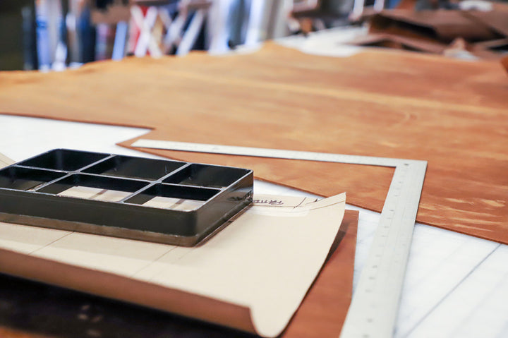Leather, dies, and tools in the Savilino studio
