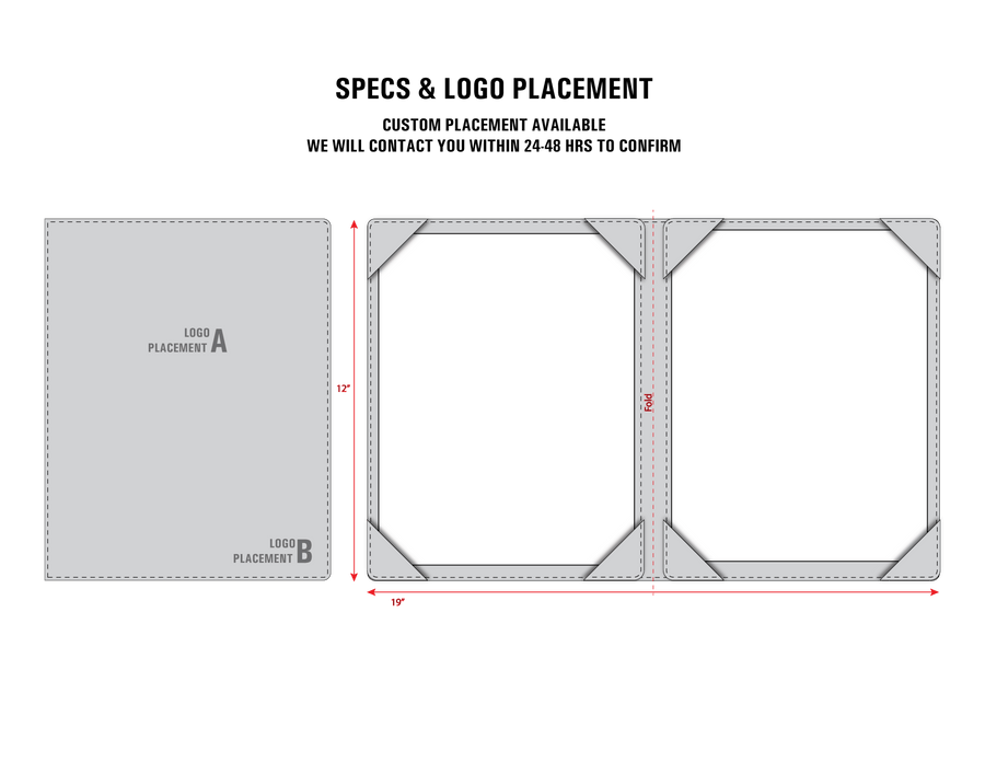 Leather Menu Book - Extra Thick Full Letter Inserts with Corner Tabs - Savilino