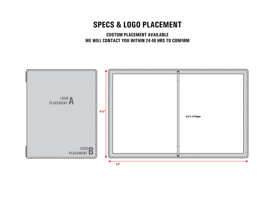 Leather Menu Book - Split Legal with Leather Strap (Landscape) - Savilino