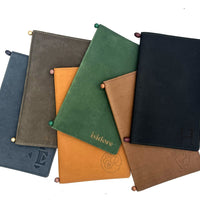 Leather Menu Book - Split Letter with Elastic and Beads (Landscape) - Savilino