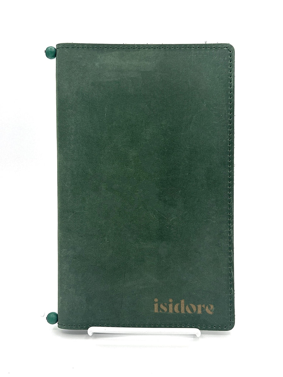 Leather Menu Book - Split Letter with Elastic and Beads (Landscape) - Savilino