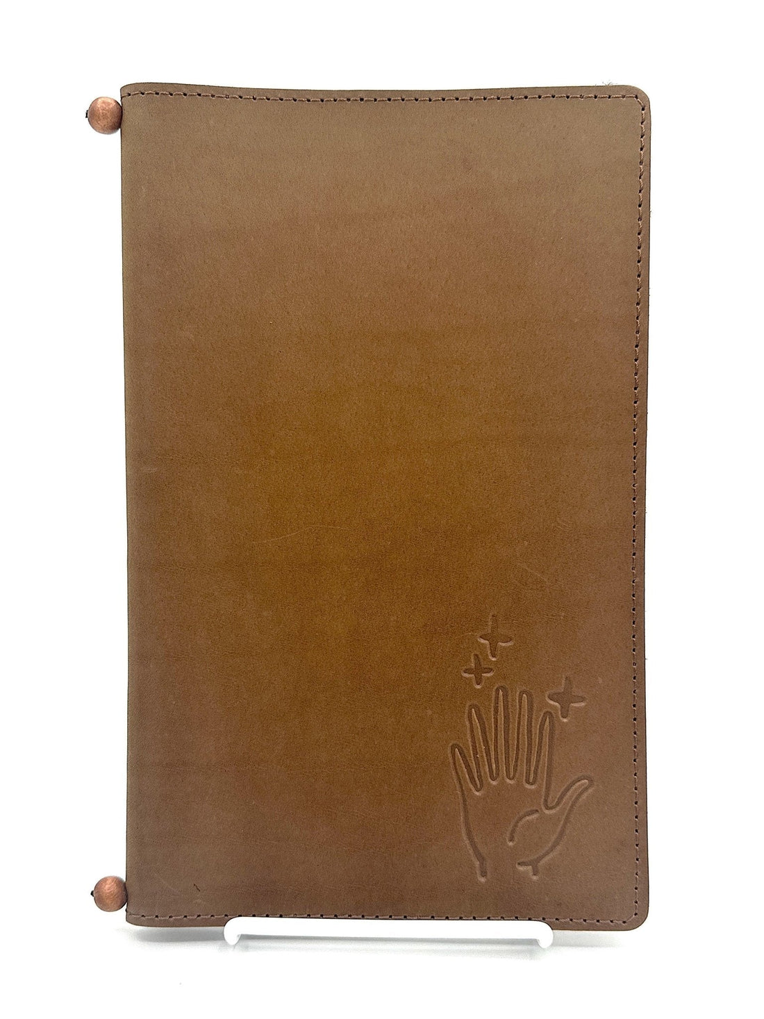 Leather Menu Book - Split Letter with Elastic and Beads (Landscape) - Savilino