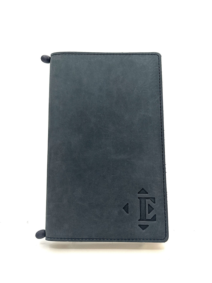 Leather Menu Book - Split Letter with Elastic and Beads (Landscape) - Savilino