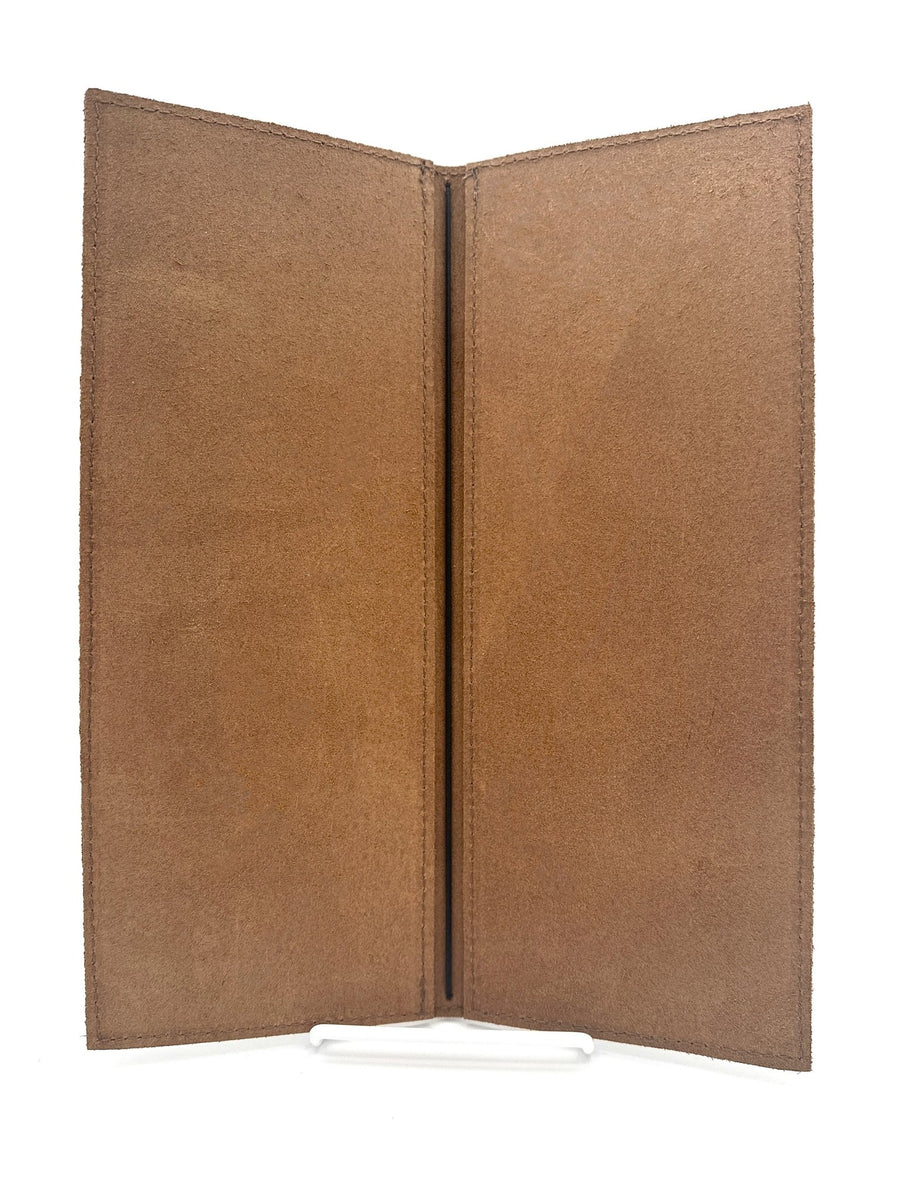 Leather Menu Book - Split Letter with Elastic and Beads (Portrait) - Savilino