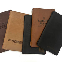 Leather Menu Book - Split Letter with Leather Strap (Landscape) - Savilino