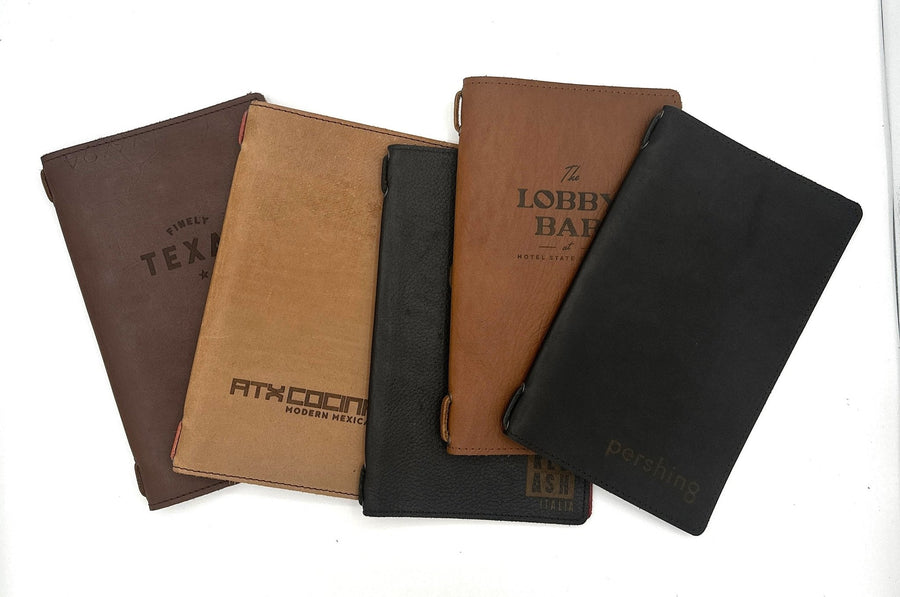 Leather Menu Book - Split Letter with Leather Strap (Landscape) - Savilino