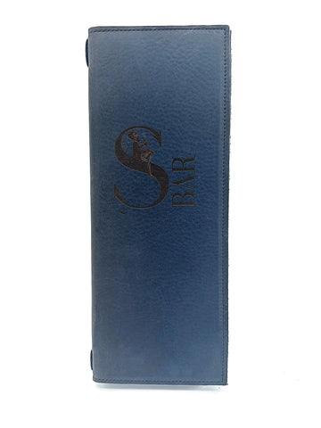 Leather Menu Book - Split Letter with Leather Strap, Sturdy Cover (Portrait) - Savilino