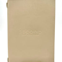 Leather Menu Book - Split Tabloid with Leather Strap and Soft Cover - Savilino